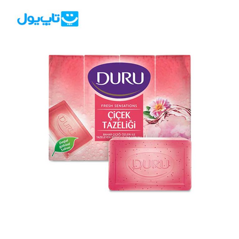 صابون حمام دورو DURU با رایحه گلهای بهاری بسته 4 عددی وزن 600 گرم