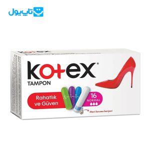 تامپون کوتکس Kotex مدل normal (سه قطره) بسته 16 عددی