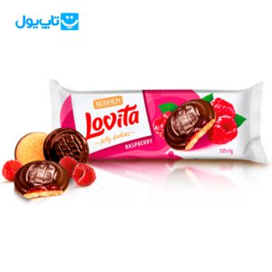 کوکی ژله ای لاویتا روشن ROSHEN با طعم تمشک و روکش شکلات وزن 135 گرم
