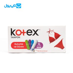 تامپون کوتکس Kotex مدل super (چهار قطره) بسته 16 عددی