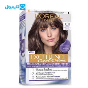 کیت رنگ مو لورآل Loreal مدل Excellence Cool Creme شماره 6.11 بلوند دودی تیره اکسترا