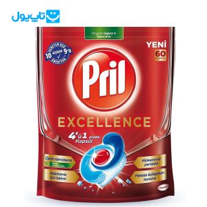 قرص ماشین ظرفشویی پریل Pril مدل Excellence تعداد 60 عددی