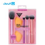 ست براش 5 تکه ریل تکنیک Real techniques با دو پد