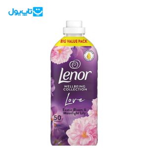 نرم کننده لباس لنور Lenor با رایحه سوسن مهتابی و شکوفه عجیب و غریب حجم 1650 میلی لیتر